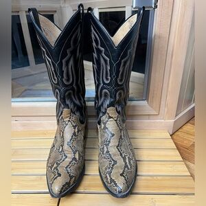 Sanders Snakeskin leather Cowboy Boots men’s 8.5 D